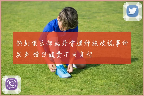 热刺俱乐部就丹索遭种族歧视事件发声 强烈谴责不当言行